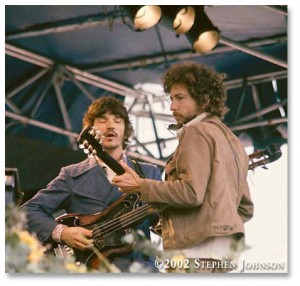 Bob Dylan and Rick Danko. 1975
